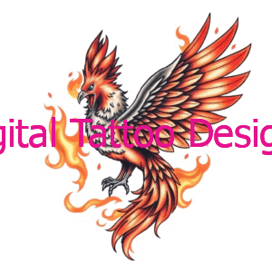 Ashborne Fury – Phoenix Flame Tattoo Design