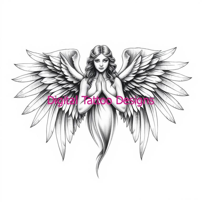 Celestial Prayer Angel Tattoo