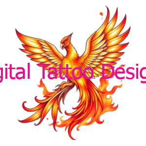 Flaming Rebirth – Phoenix Fire Tattoo Design