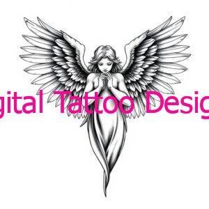 Praying Angel of Serenity Tattoo
